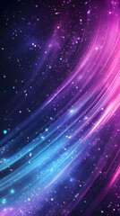 Obraz premium Blue and purple background with a gradient, diagonal lines of light and stars 