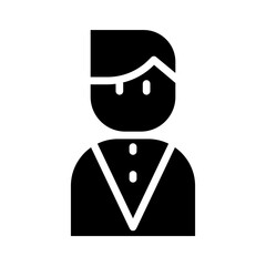 Man icon in glyph style