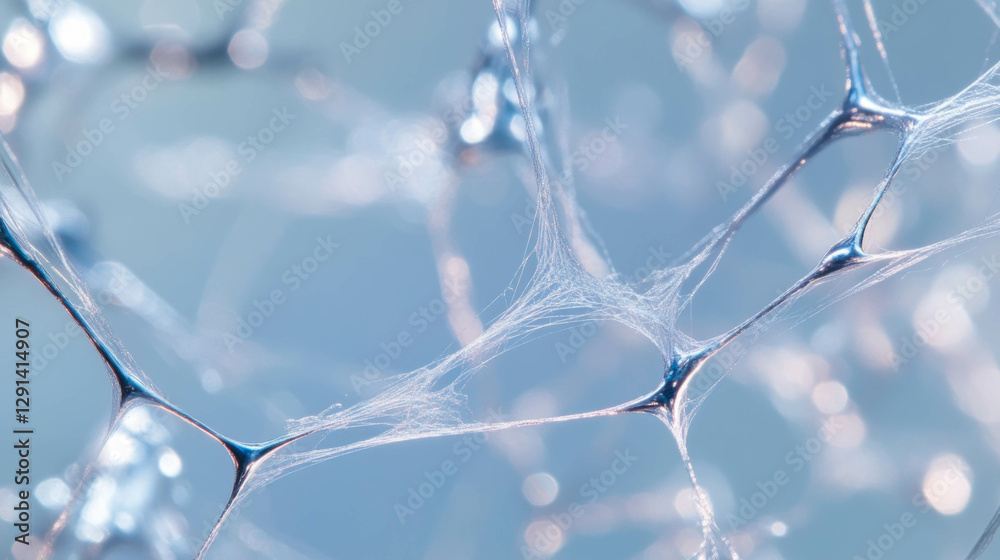 Poster Intricate spiderweb pattern on metallic surface for background design