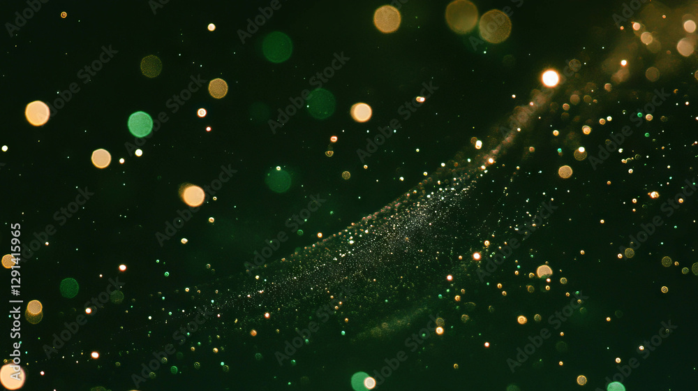 Poster Enchanting spiderweb with glittering sparkles in dark abstract background