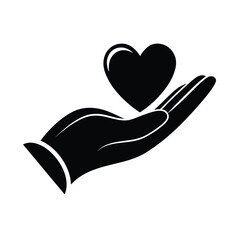 Hand Holding a Heart, Representing Love and Giving