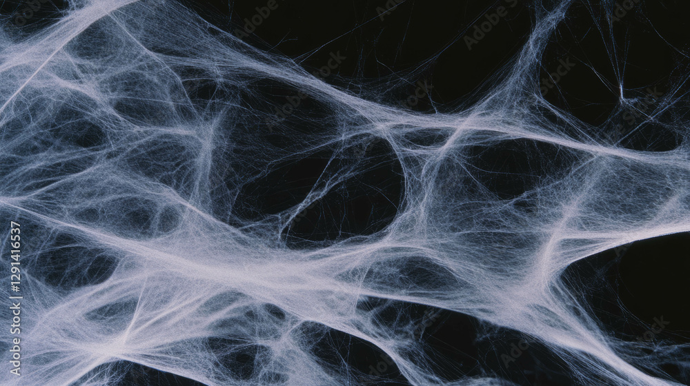 Poster Intricate spiderweb pattern with varied thread thickness