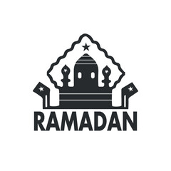 Obraz premium Ramadan silhouette mosque, Ramadan Mubarak, mosque vector for Ramadan, modern mosque graphics, mosque clipart, Eid vector, Modern Mosque Silhouette, Vector Art Style, mosque silhouette artwork,