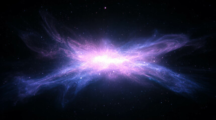 Fototapeta premium Cosmic explosion of star light and glitter in deep space