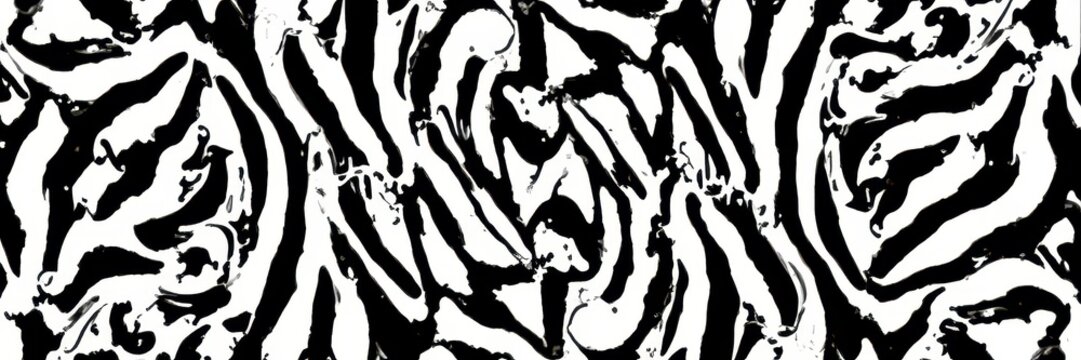 Black and white zebra stripes, seamless repeating texture ,  wildlife,  vector