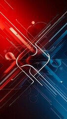 Abstract modern gradient red and blue geometric background vectorb