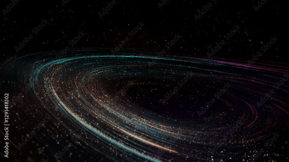Poster cosmic swirl with starry background for space-themed design