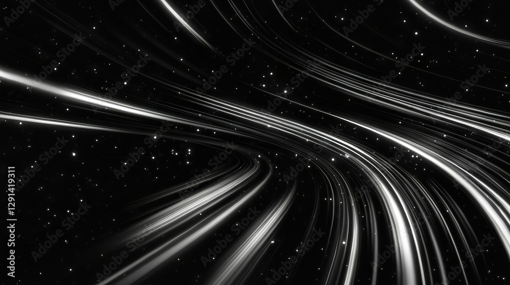 Poster Celestial star light background with dynamic streaks for art and design