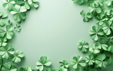 Fototapeta premium Saint Patrick Day Mint 3d background minimalistic mockup with space for text