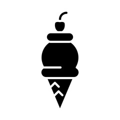 Ice cream icon in glyph style