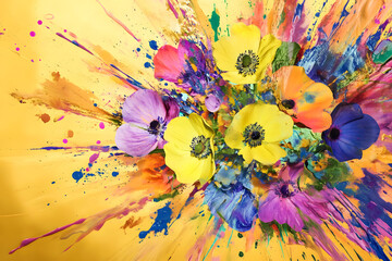 Abstract Floral Paint Splash
