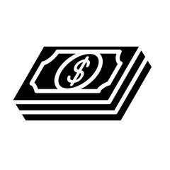 Cash icon in glyph style