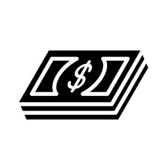 Cash, salary icon in glyph style