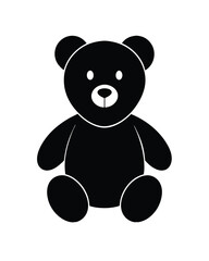 Cute black and white teddy bear graphic
