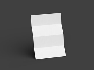Fototapeta premium 3d rendered image of a A4 sheet with parallel bends isolated on a dark grey background