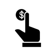 Saving money icon in glyph style
