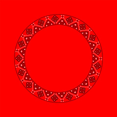 Vector round traditional Ukrainian embroidery frame with geometric ornaments. Perfect for festive designs, cultural projects, and decorative elements inspired by Ukrainian folk art