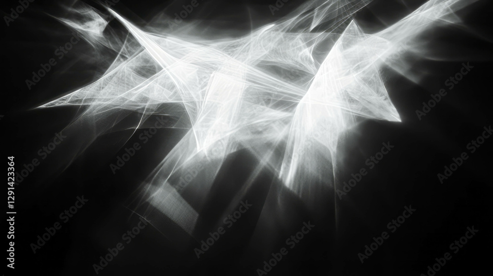 Poster Sunlight creating abstract geometric patterns in black and white for modern design