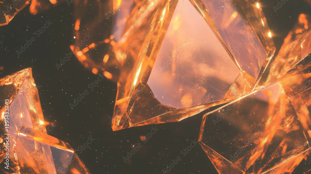 Poster gleaming crystal facets sparkling in sunlight reflection for design inspiration