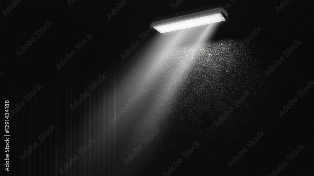 Poster illuminated textured wall with sunlight beam for design projects