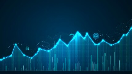 Modern stock market chart background with candlestick line