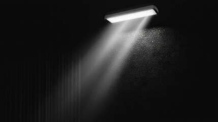 Obraz premium Illuminated textured wall with sunlight beam for design projects