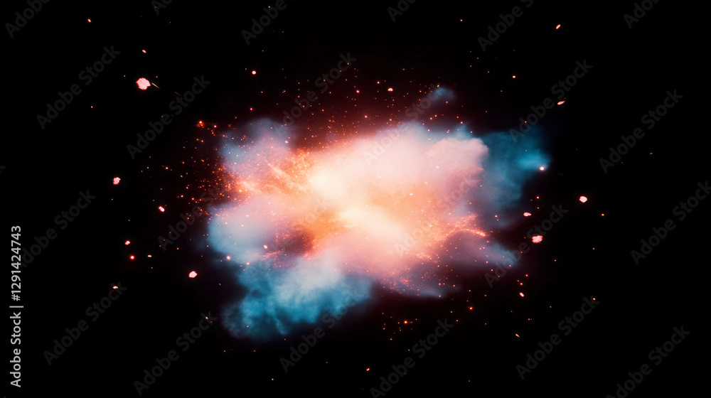 Aufkleber cosmic explosion light effect with vibrant supernova background