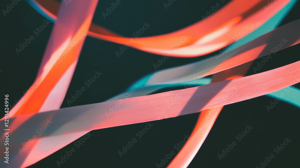 Poster abstract geometric pattern with vibrant tape strips for modern design