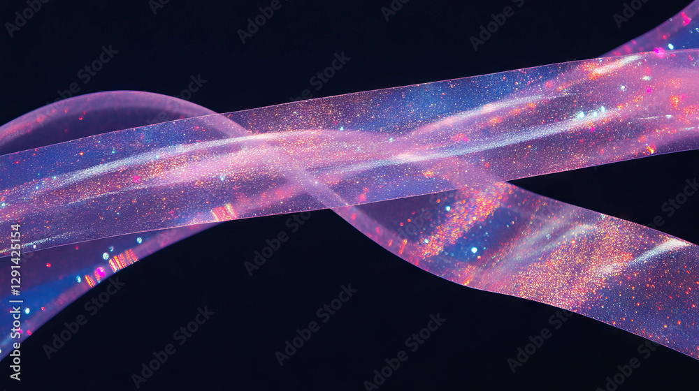 Poster glittering tape with subtle sparkle on dark background for creative designs