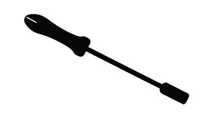 Simple Black Silhouette of a Screwdriver