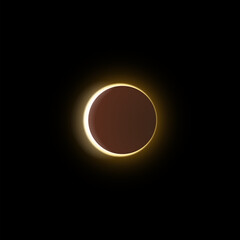 Solar or lunar eclipse phase, vector illustration.