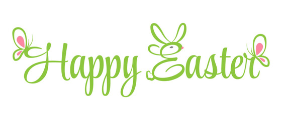 Happy Easter poster webbanner green