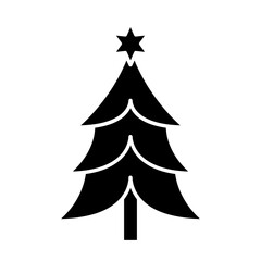 Christmas tree icon in glyph style