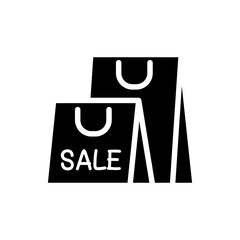 Shopping bag icon in glyph style