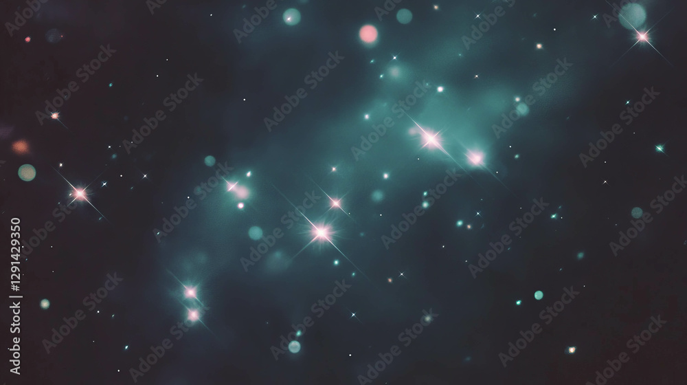Poster Cosmic illumination: dynamic stars and nebula pattern for celestial design