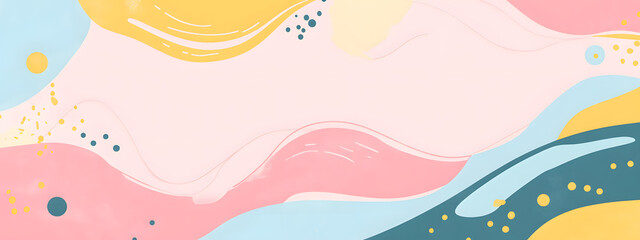 A flat vector background with pastel pink, yellow, and mint colors
