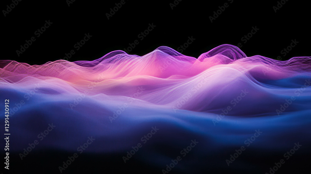 Aufkleber abstract flowing violet smoke background with ethereal waves and dreamlike atmosphere