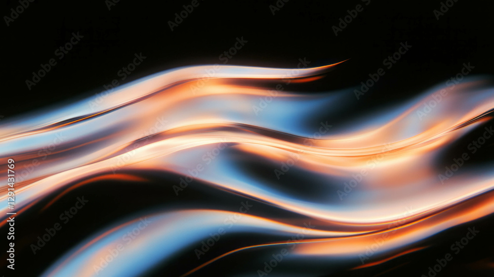 Poster Abstract flowing light waves with warm and soft highlights