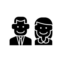 Toilet sign icon in glyph style