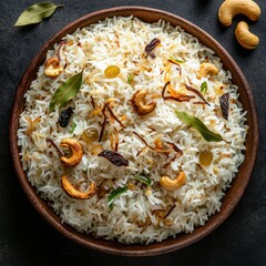 Traditional ghee rice in mud plate with aromatic spices