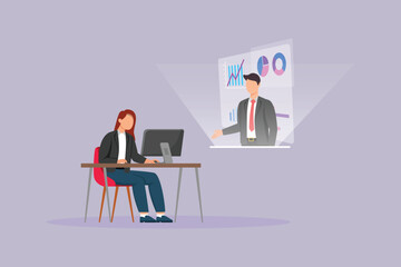 Business Technology concept. Colored flat vector illustration isolated