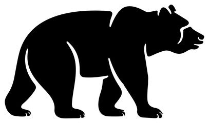 Bear, grizzly and kodiak, animal and nature. Bearish, predator, beast and wildlife, illustration