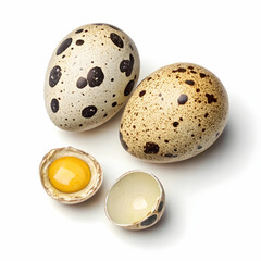 Obraz premium quail egg manual cut out on transparent