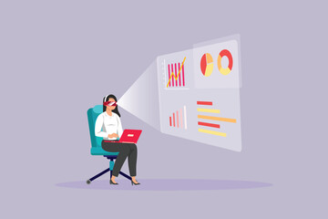 Business Technology concept. Colored flat vector illustration isolated