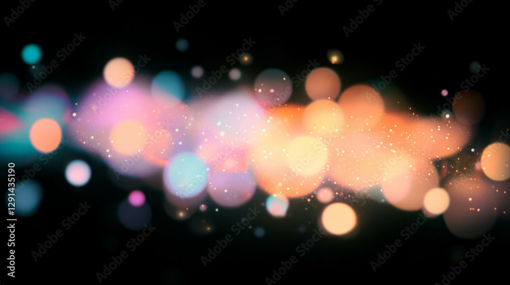 Poster Soft white light gradient with colorful bokeh effect