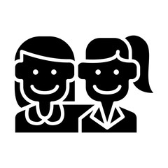 Friends icon in glyph style