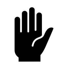 Hand rise icon in glyph style