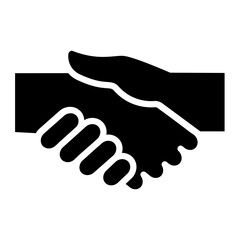 Shake hands icon in glyph style