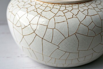 Cracked White Ceramic Glaze Background