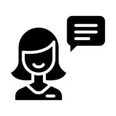 Real estate agent icon in glyph style